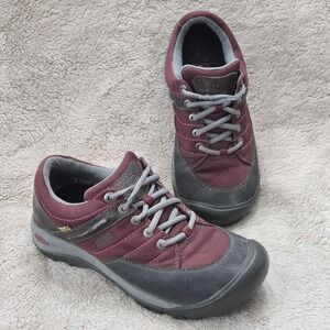 Keen Presidio Sport Mesh Waterproof Red Leather Hiking Shoes Womens Sz 7.5